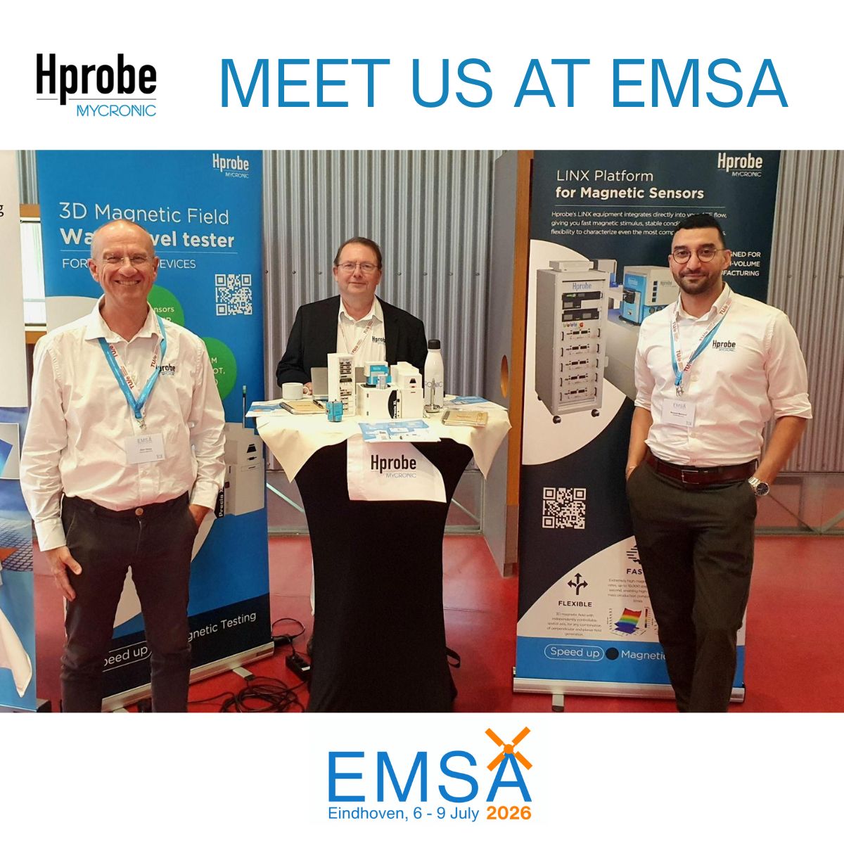 Hprobe exhibiting magnetic sensor testing solutions at EMSA 2026 in Eindhoven